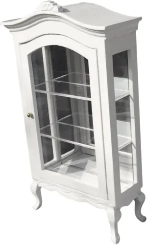 VICASKY 1:12 Miniature Dollhouse Furniture Cabinet White Arched Decorative Mini Cabinet for Fairy Garden Accessories