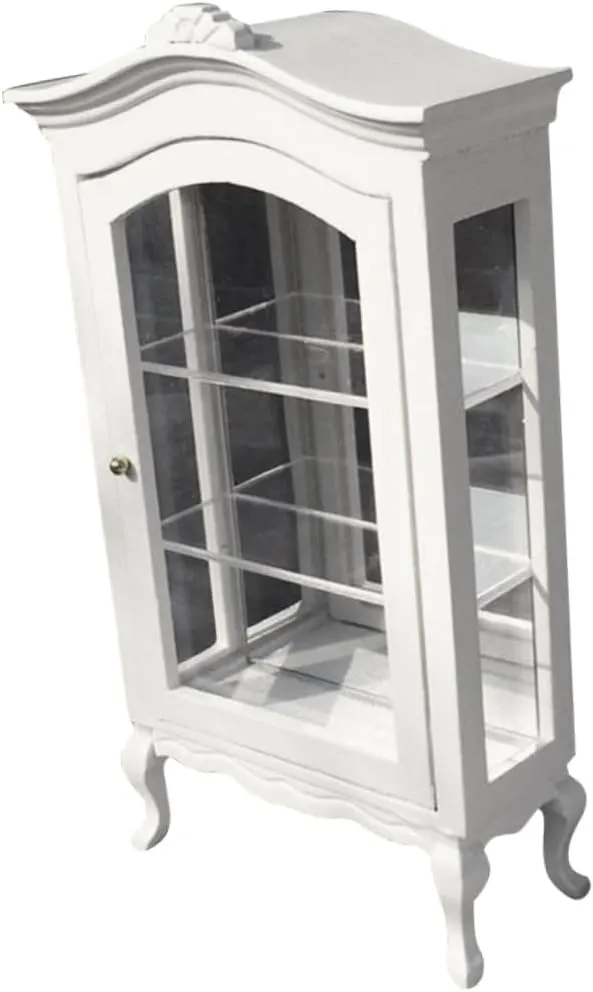 VICASKY 1:12 Miniature Dollhouse Furniture Cabinet White Arched Decorative Mini Cabinet for Fairy Garden Accessories