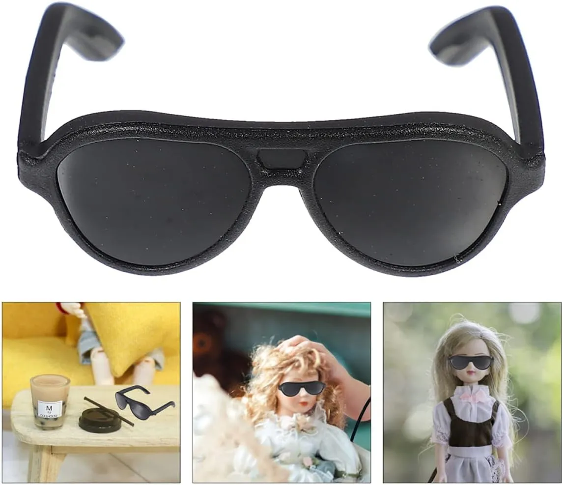 VICASKY 4sets Mini Sunglasses Doll Accessories DIY Decoration Plaything for Compact Eyewear for Dollhouse Lightweight Mini Sunglasses for Various Dolls Present 120pcs*4