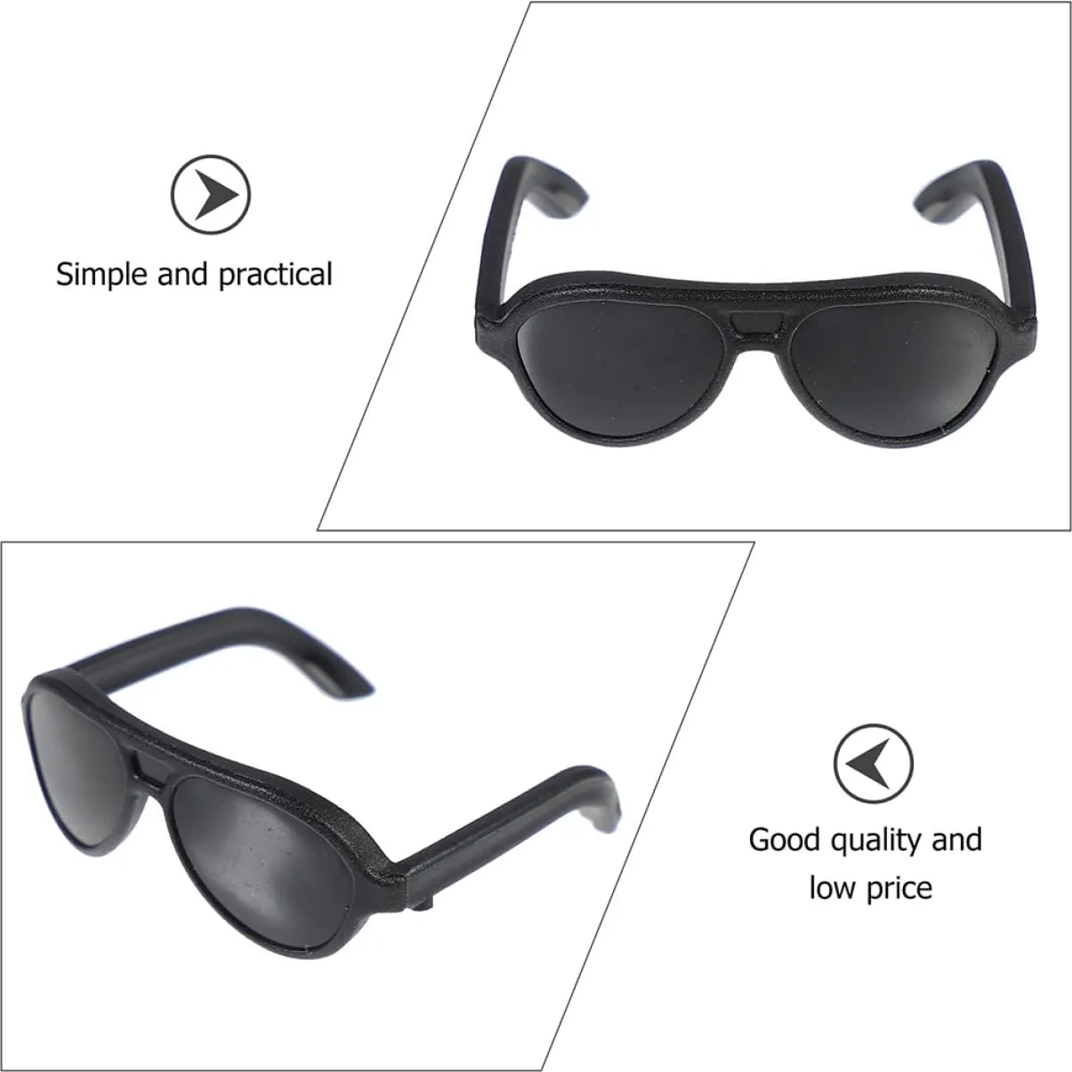 VICASKY 4sets Mini Sunglasses Doll Accessories DIY Decoration Plaything for Compact Eyewear for Dollhouse Lightweight Mini Sunglasses for Various Dolls Present 120pcs*4