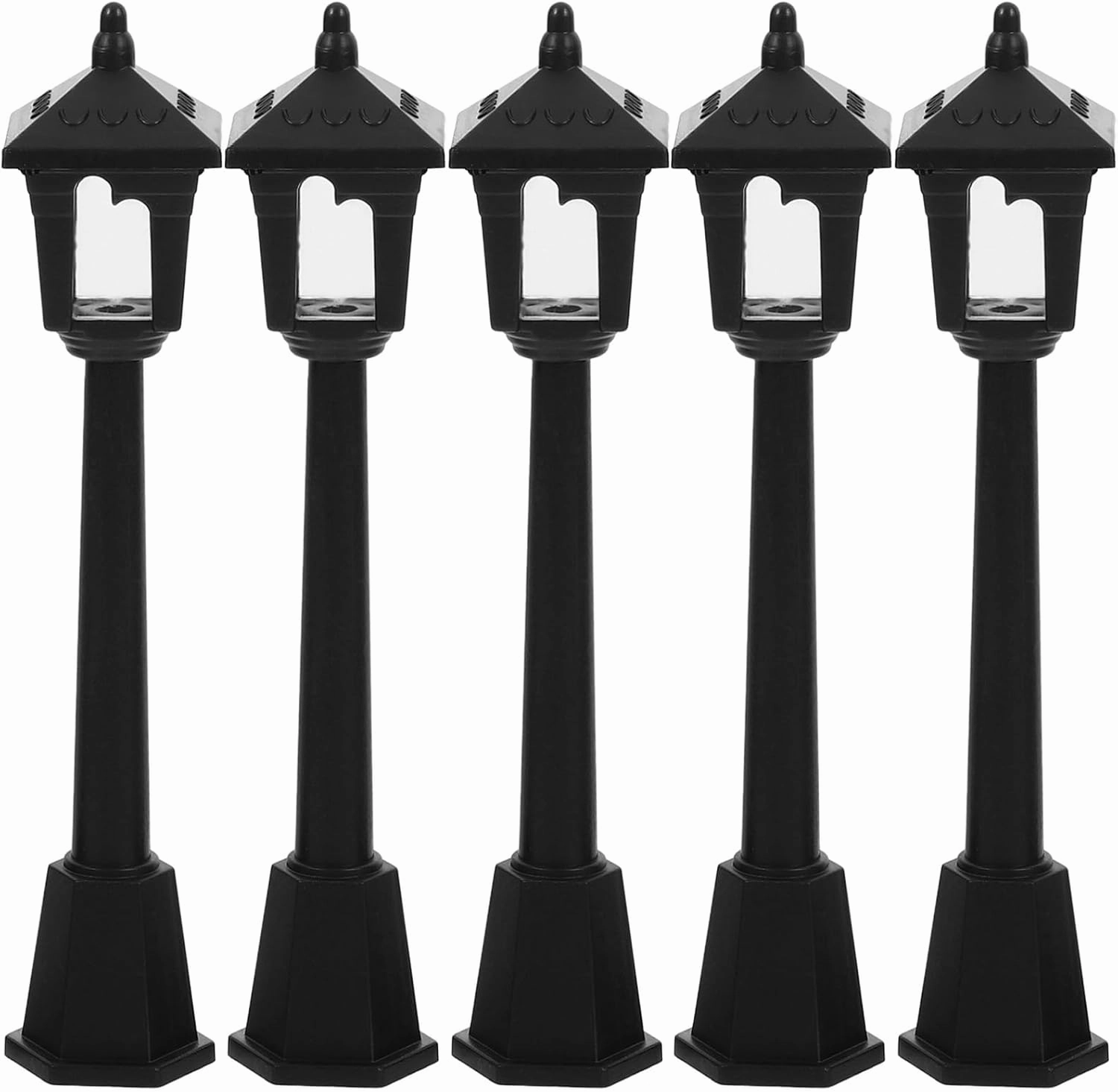 VICASKY 20pcs Miniature Street Light Model Dollhouse Lamp Post Decor for Mini House and Scene Realistic Fake Street Light Prop for Miniature Landscape and Home Decoration
