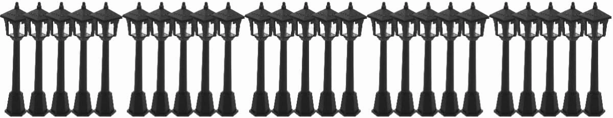 VICASKY 20pcs Miniature Street Light Model Dollhouse Lamp Post Decor for Mini House and Scene Realistic Fake Street Light Prop for Miniature Landscape and Home Decoration