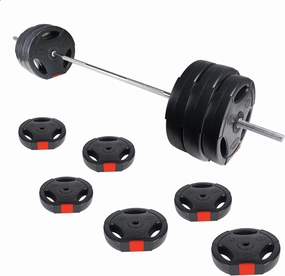 Vinyl Standard 1-Inch Plate Weight Plate Set for Strength Training and Weightlifting