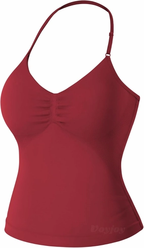 VOYJOY Impact Longline Strappy Top Workout Tank Tops for Women Impact Gym Sports Bra Camis