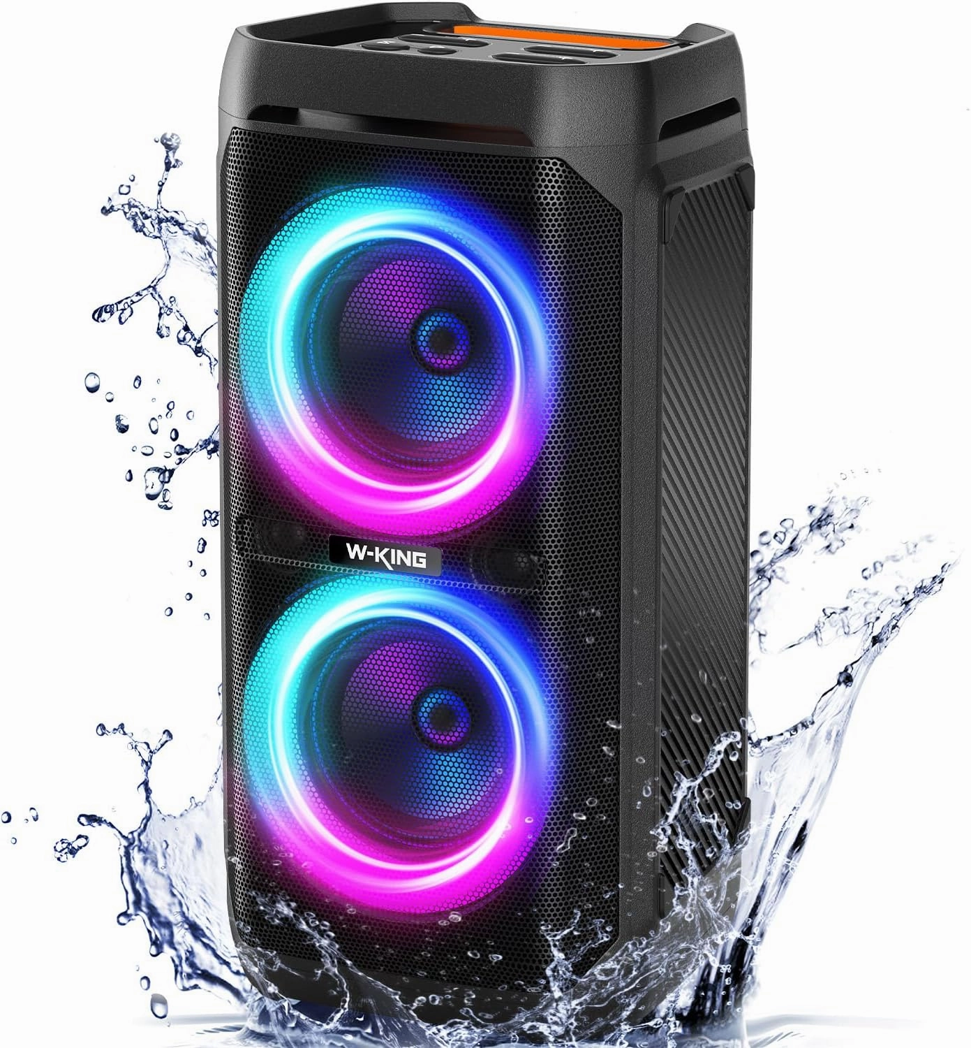 W-KING 220W Max Large Bluetooth Speaker, Party Bluetooth Speaker Loud, IPX6 Waterproof Portable Speakers Outdoor, Wireless Boombox with Subwoofer,115dB Huge Bass,24H/V5.3/Echo/RGB Lights/EQ/TF/USB/AUX