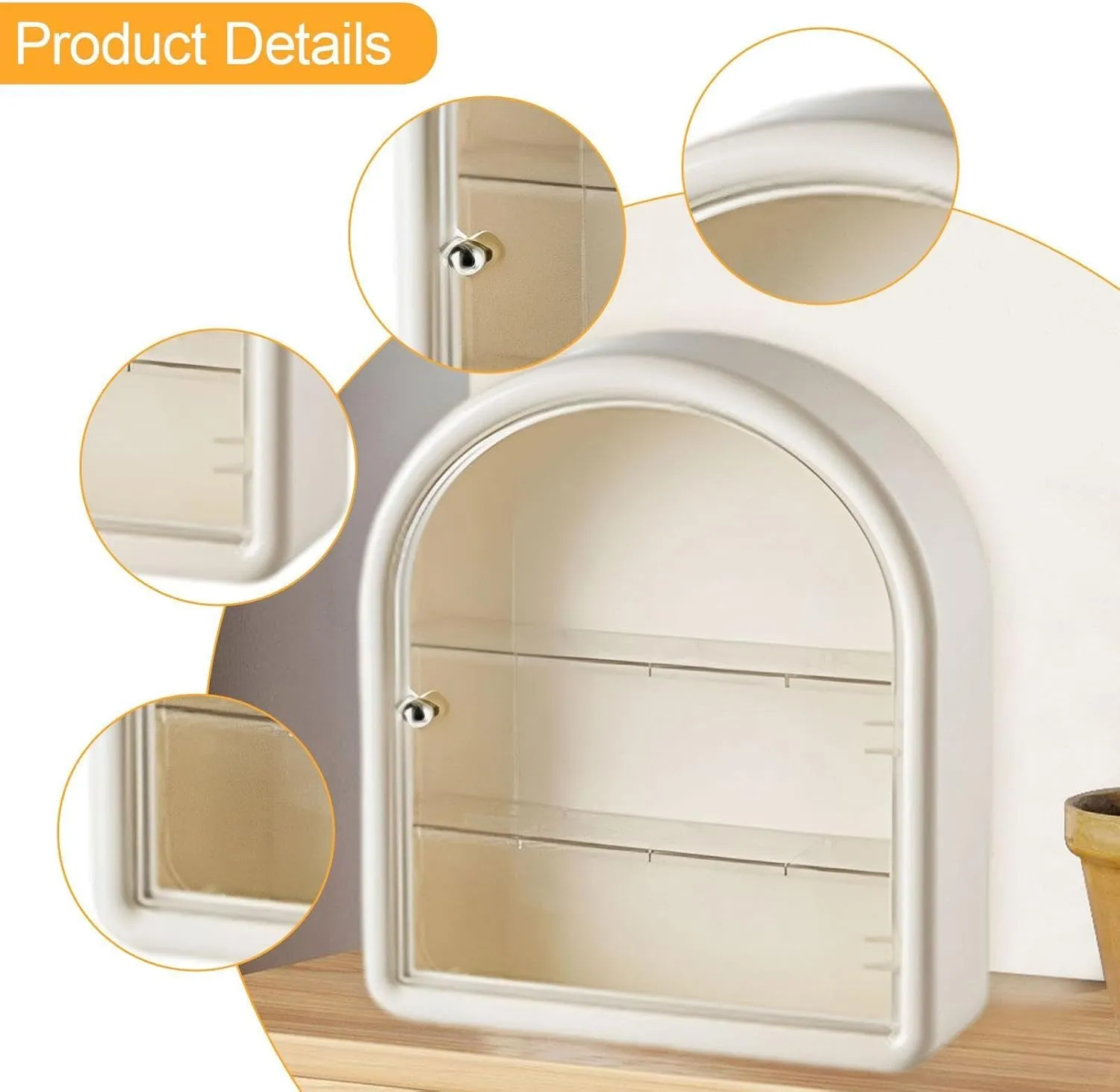 Wall Mounted Figure Display Case Cabinet Storage Organizer Box for Miniatures Models Cars Toys Mini Action Figures, White