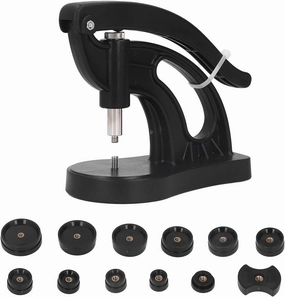 Watch Press Set Back Case Closer ABS Replacement Repair Tool Kit Stamping Machine with 12 Dies Watch Press Set
