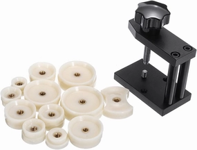 Watchmaker Press Tool Repair Watch Case Kit Back Case Closer with 12 Plastic Dies Durable Ml Watch Case Press Tool Kits Watch Repair Tools