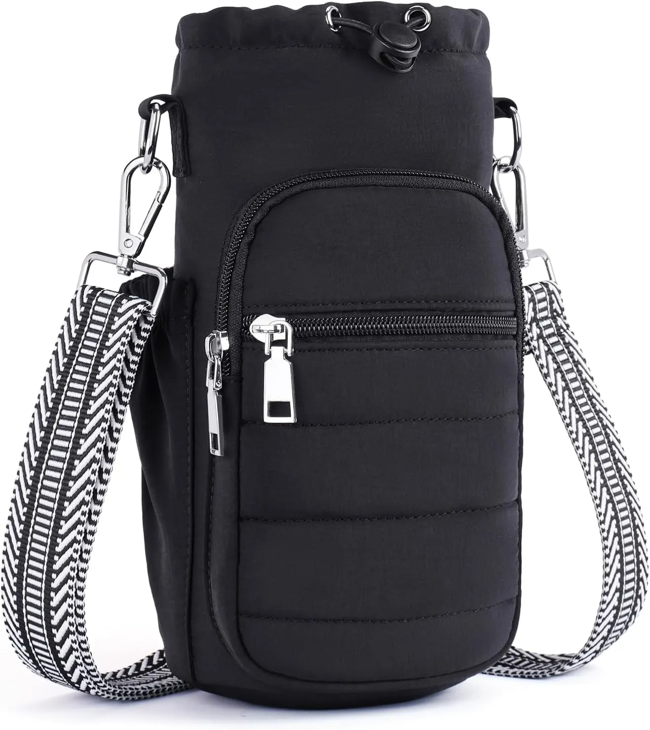 Water Bottle Bag 40 oz Crossbody Holder for Walking Hiking Insulated Carrier Purse with Adjustable Strap