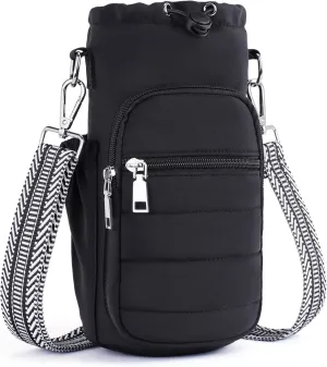 Water Bottle Bag 40 oz Crossbody Holder for Walking Hiking Insulated Carrier Purse with Adjustable Strap