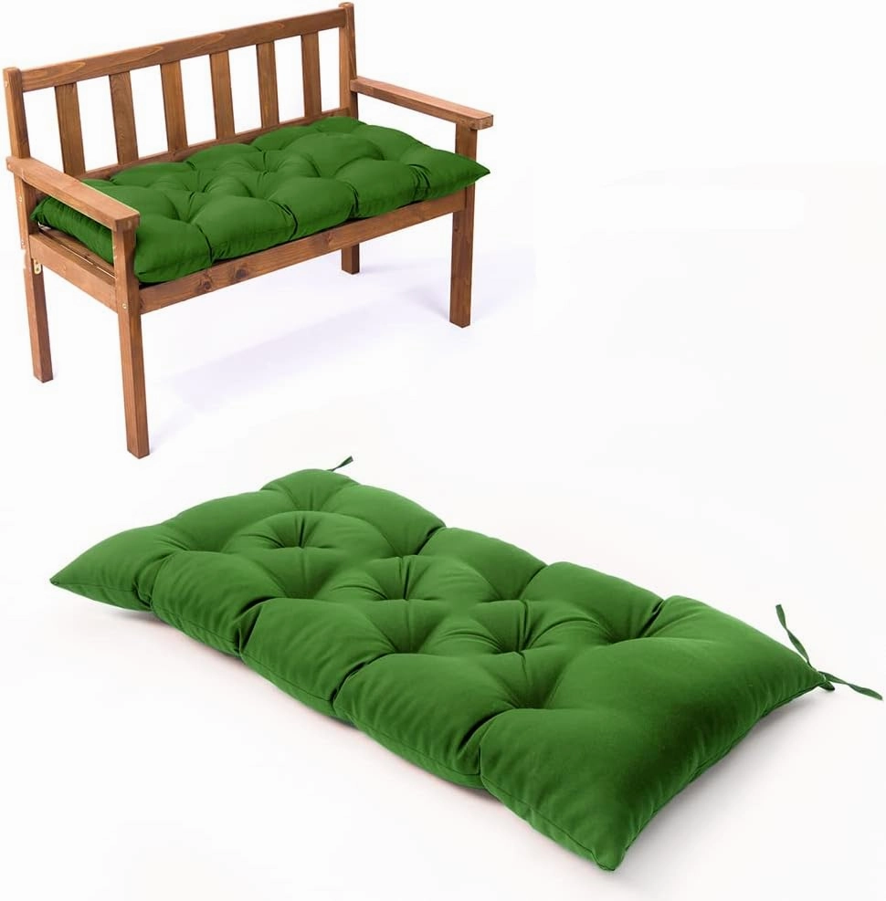 Waterproof Lounger Seat Cushions Outdoor Loveseat Bench Seat Pads Tufted Bench Cushion (47.2 X 19.7 Inch, Green)