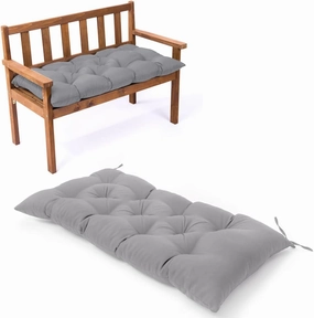 Waterproof Lounger Seat Cushions Outdoor Loveseat Bench Seat Pads Tufted Bench Cushion (47.2 X 19.7 Inch, Light Gray)