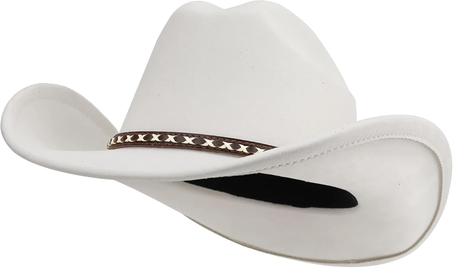 Western Cowboy Hat for Women and Men, Unisex Big Wide Brim Felt Hats for Cowboys and Cowgirls