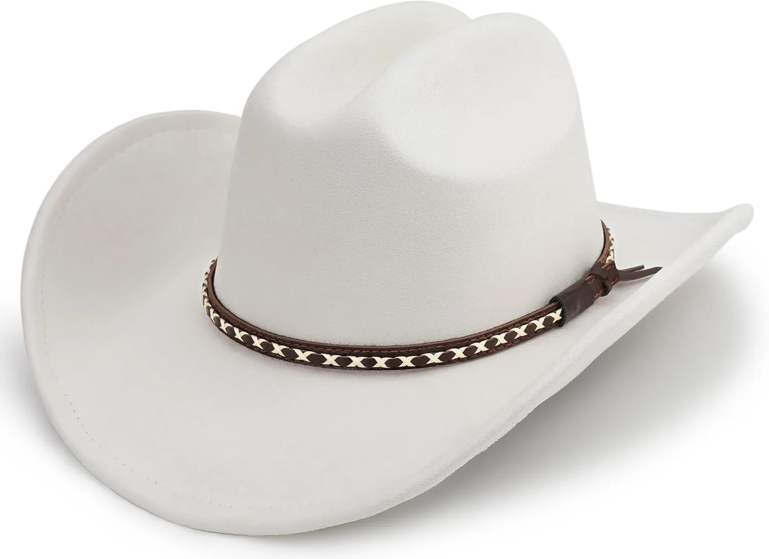Western Cowboy Hat for Women and Men, Unisex Big Wide Brim Felt Hats for Cowboys and Cowgirls