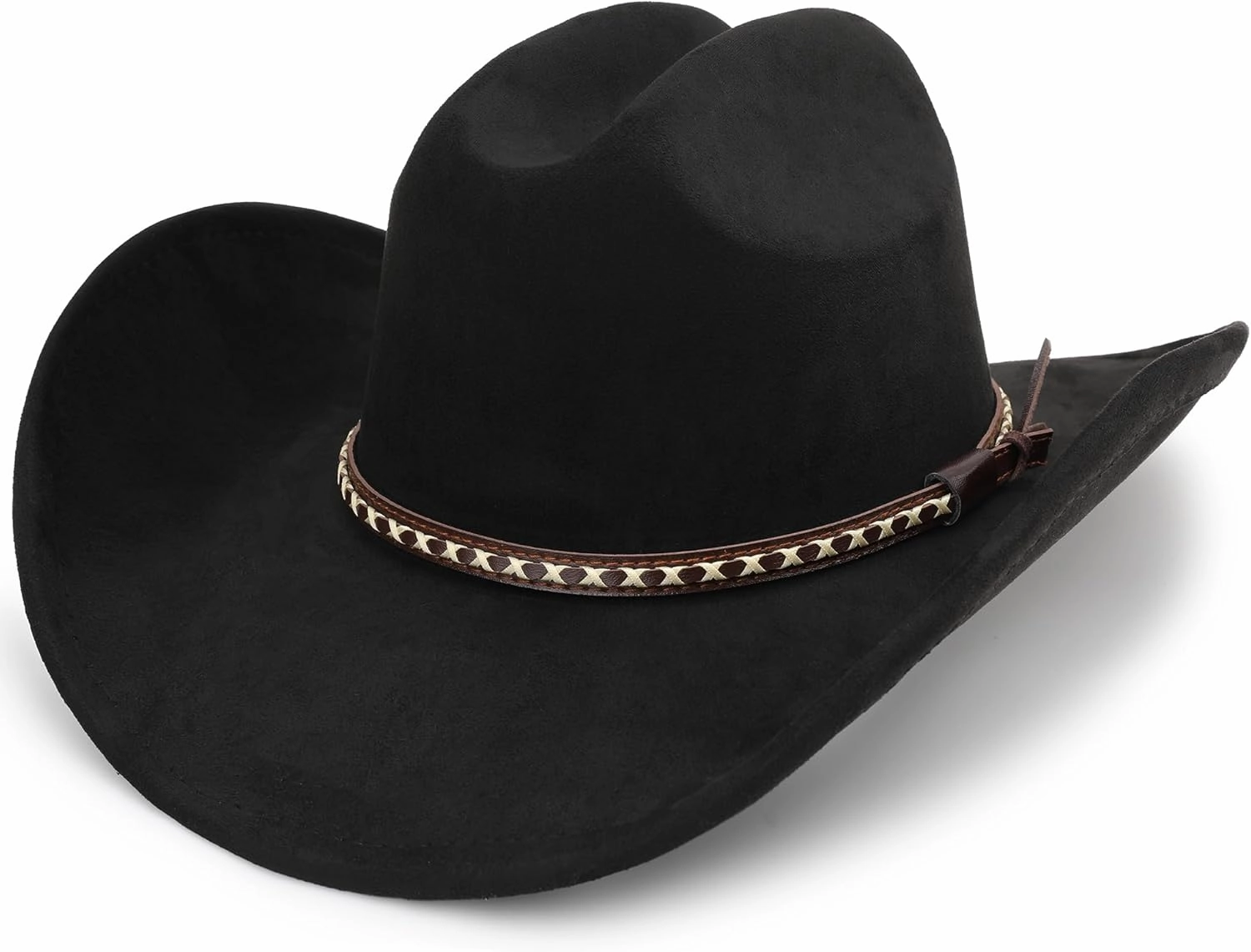 Western Cowboy Hat for Women and Men, Unisex Big Wide Brim Felt Hats for Cowboys and Cowgirls