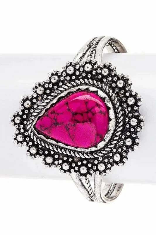 Western Pear Shape Stone Cuff