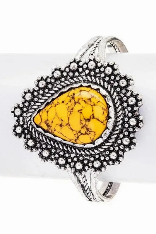 Western Pear Shape Stone Cuff