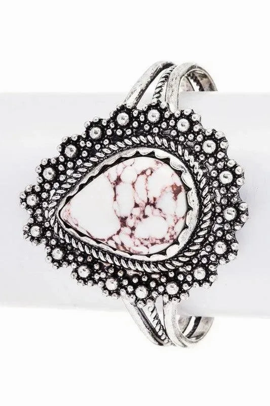 Western Pear Shape Stone Cuff