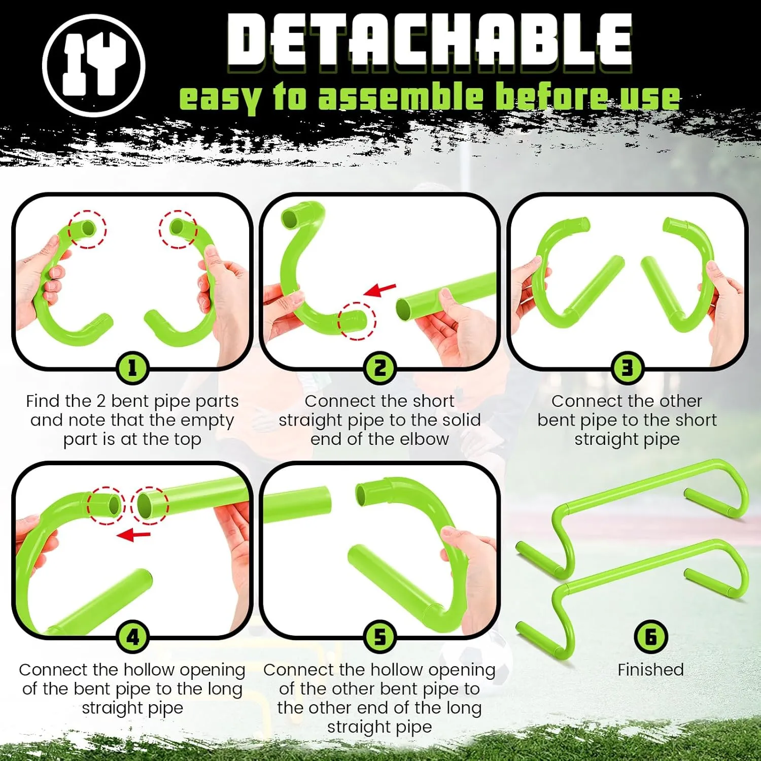 Wettarn 10 Pcs Speed Agility Training Hurdles Detachable Durable Hurdle Agility Plyometric and All Purpose Speed Training Equipment for Athletes Soccer Basketball