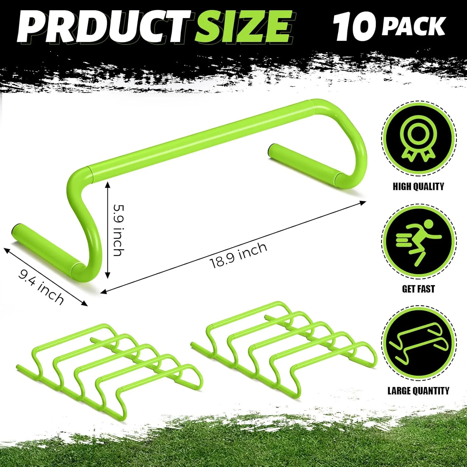 Wettarn 10 Pcs Speed Agility Training Hurdles Detachable Durable Hurdle Agility Plyometric and All Purpose Speed Training Equipment for Athletes Soccer Basketball