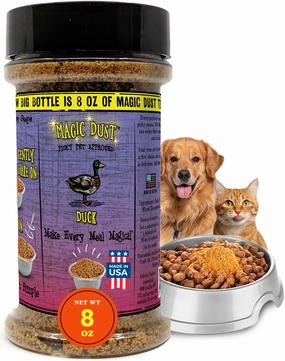 Wild Meadow Farms - Magic Dust Duck Jerky Topper, Single Protein Pet Food Topper for Dogs & Cats, Enhance Flavor & Elevate Mealtime Excitement for Picky Eaters, Made in USA - 8 Ounce Bottle