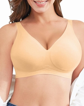 Wireless Bras for Women Comfortable Soft Seamless Full Coverage Deep V Neck Adjustable Sleep T-Shirt Everyday Wear