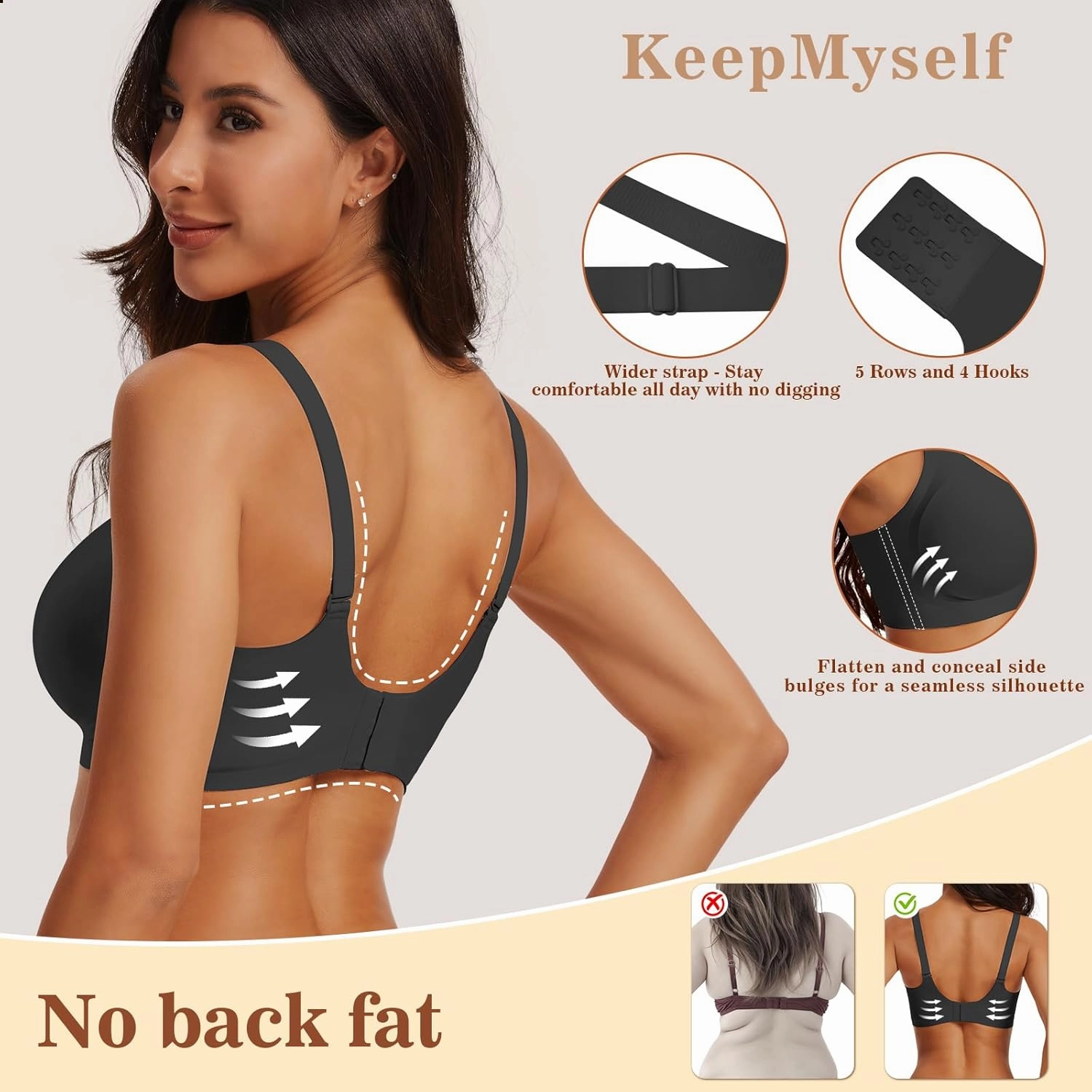 Wireless Bras for Women No Underwire Push Up Comfort Soft Bra Seamless Supportive Full Coverage Everyday Bras