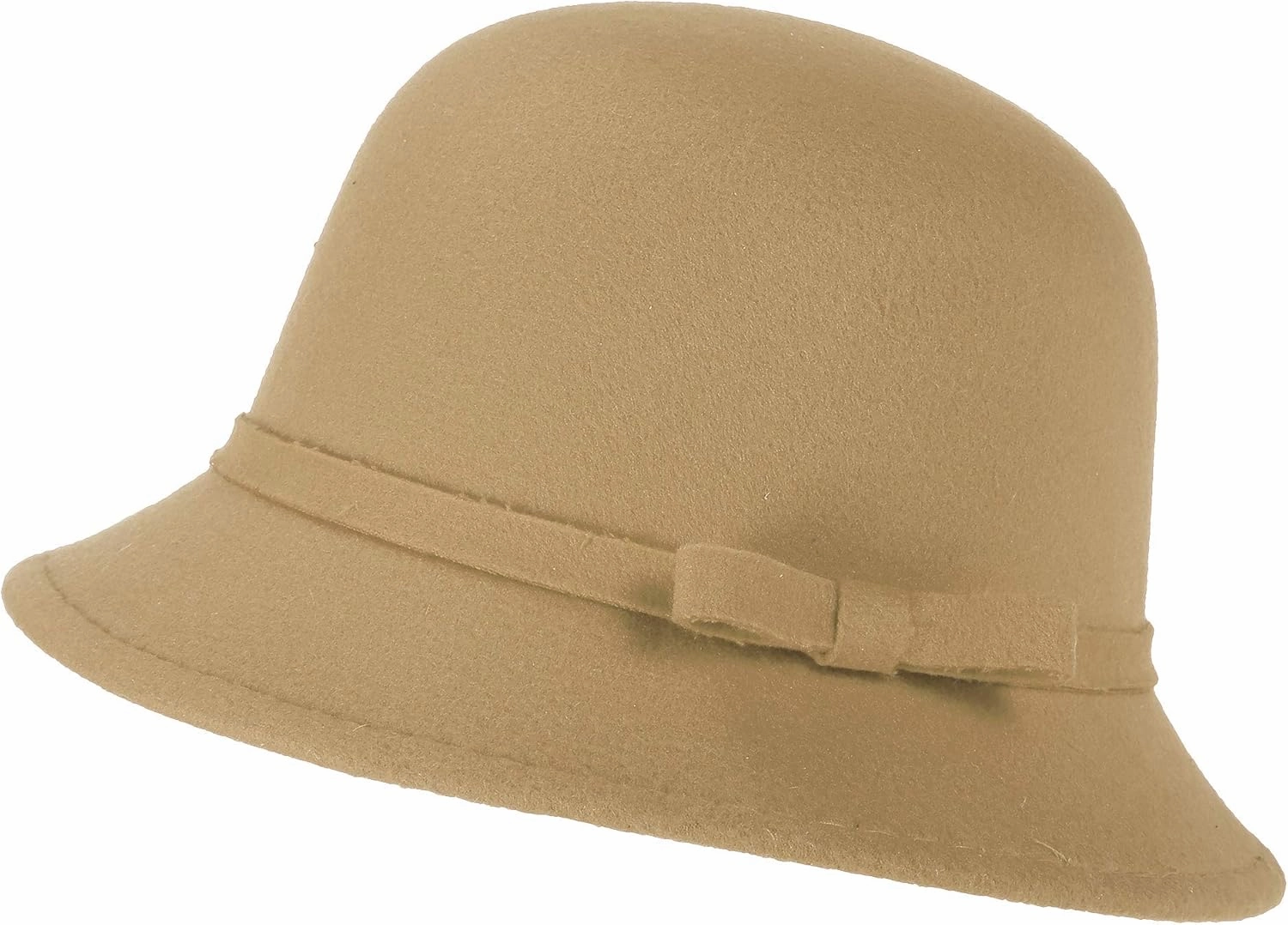 Women Felt Hat, Bucket Hat, Adjustable Vintage Bowler Suede Wool Hat with Bowknot