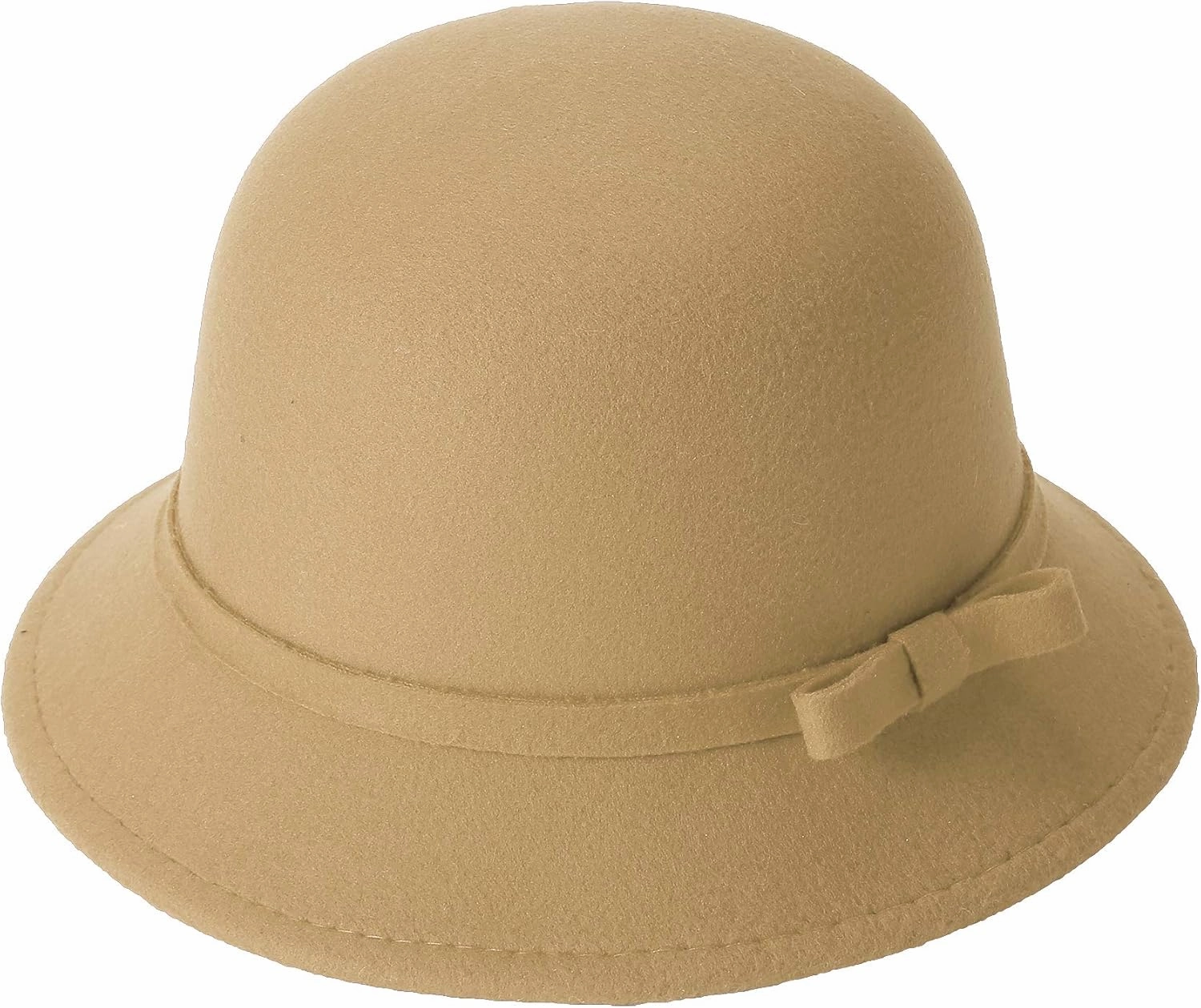 Women Felt Hat, Bucket Hat, Adjustable Vintage Bowler Suede Wool Hat with Bowknot