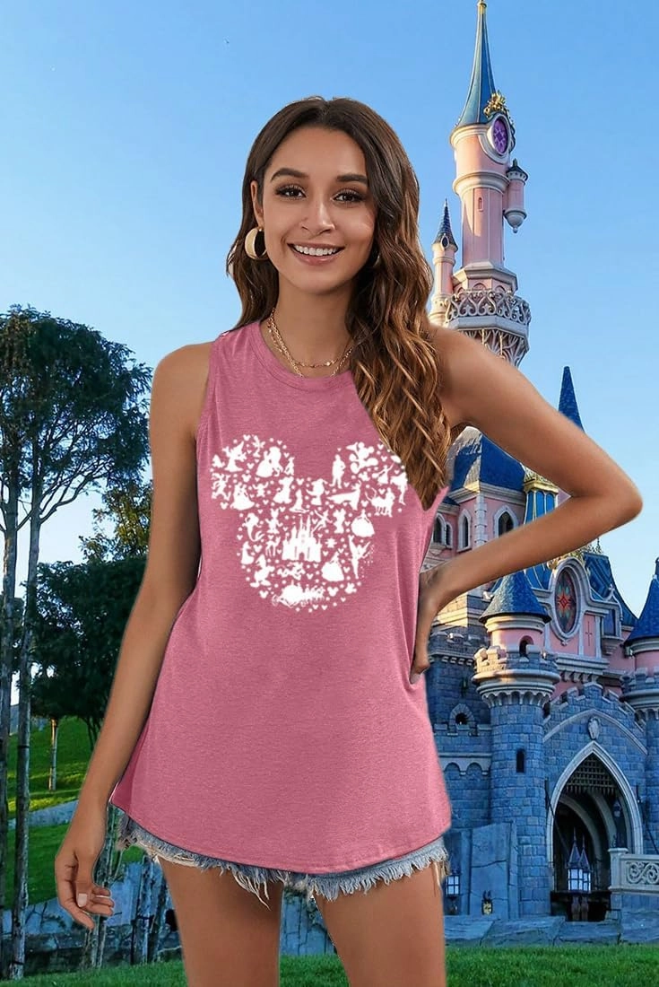 Women Magic Kingdom Castle Shirt Castle Fairy Graphic Tee Women Casual Vacation Holiday Short Sleeve Tee Top