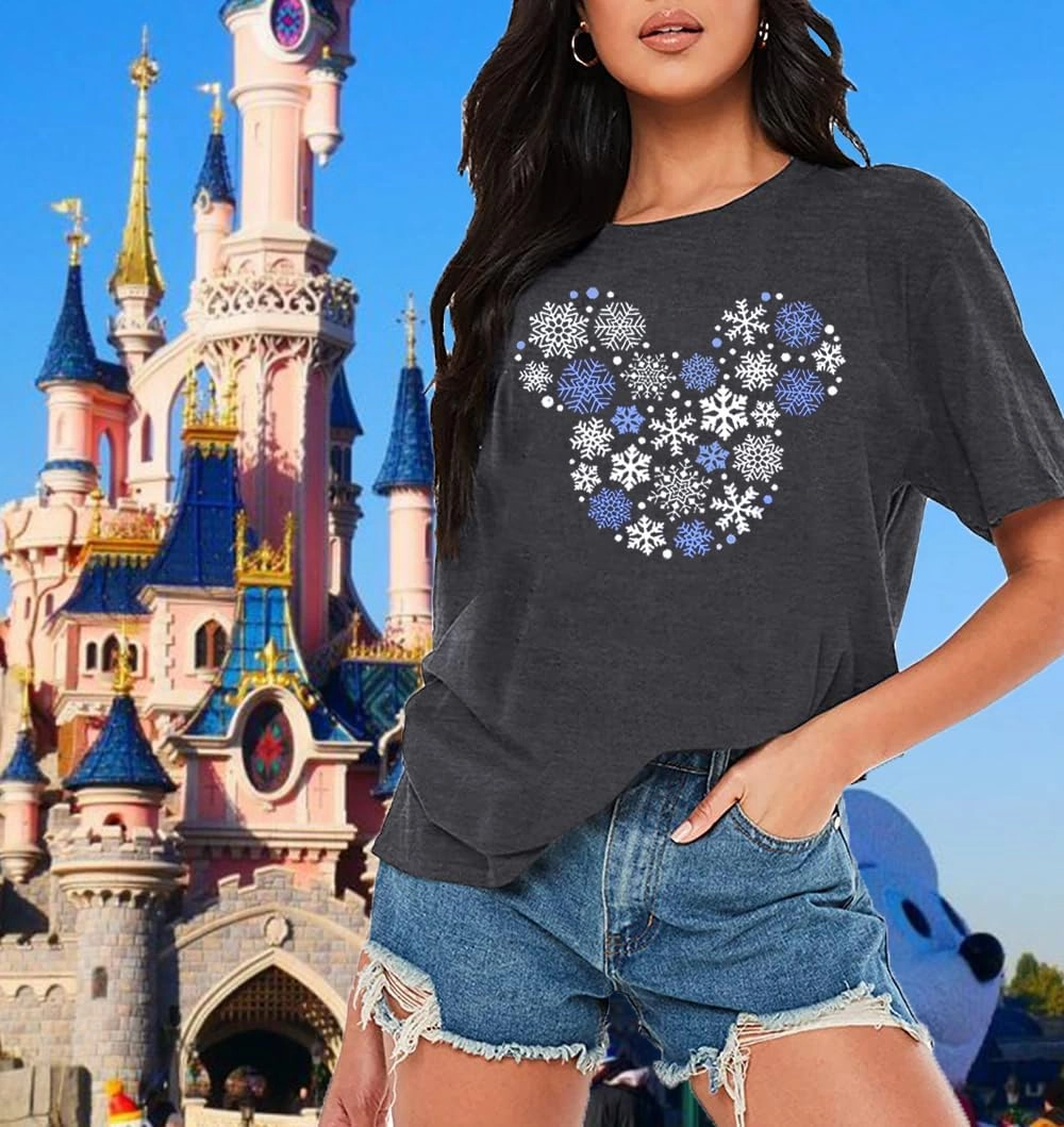 Women Magic Kingdom Castle Shirt Castle Fairy Graphic Tee Women Casual Vacation Holiday Short Sleeve Tee Top