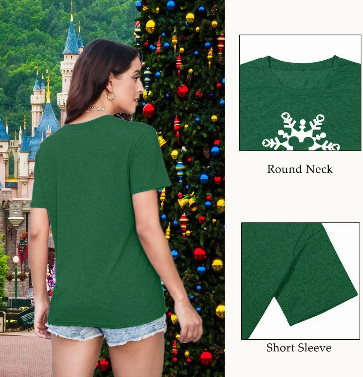 Women Magic Kingdom Castle Shirt Castle Fairy Graphic Tee Women Casual Vacation Holiday Short Sleeve Tee Top