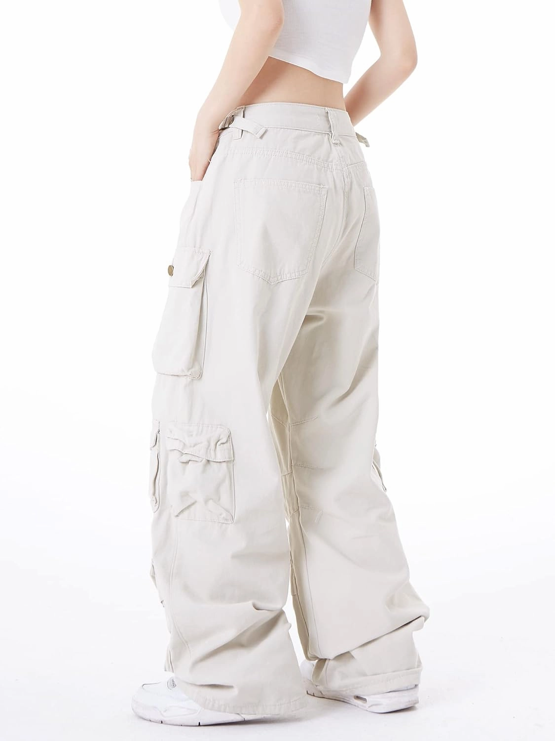 Women's Baggy Cargo Pants Y2K Clothing Multi-Pocket Relaxed Fit Jeans Fairy Grunge Clothes Alt Emo Streetwear