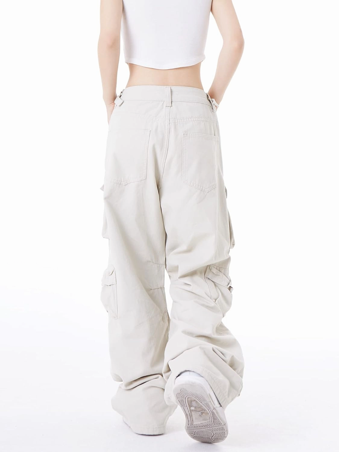 Women's Baggy Cargo Pants Y2K Clothing Multi-Pocket Relaxed Fit Jeans Fairy Grunge Clothes Alt Emo Streetwear