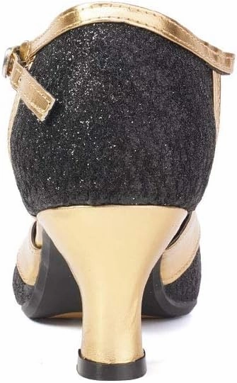 Women's Glitter Dance Shoes Flapper Gatsby 1920s Shoes Latin Tango Salsa Ballroom Heels