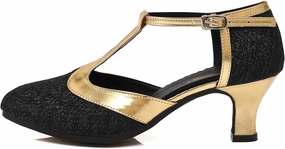 Women's Glitter Dance Shoes Flapper Gatsby 1920s Shoes Latin Tango Salsa Ballroom Heels