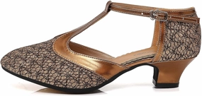 Women's Glitter Dance Shoes Flapper Gatsby 1920s Shoes Latin Tango Salsa Ballroom Heels