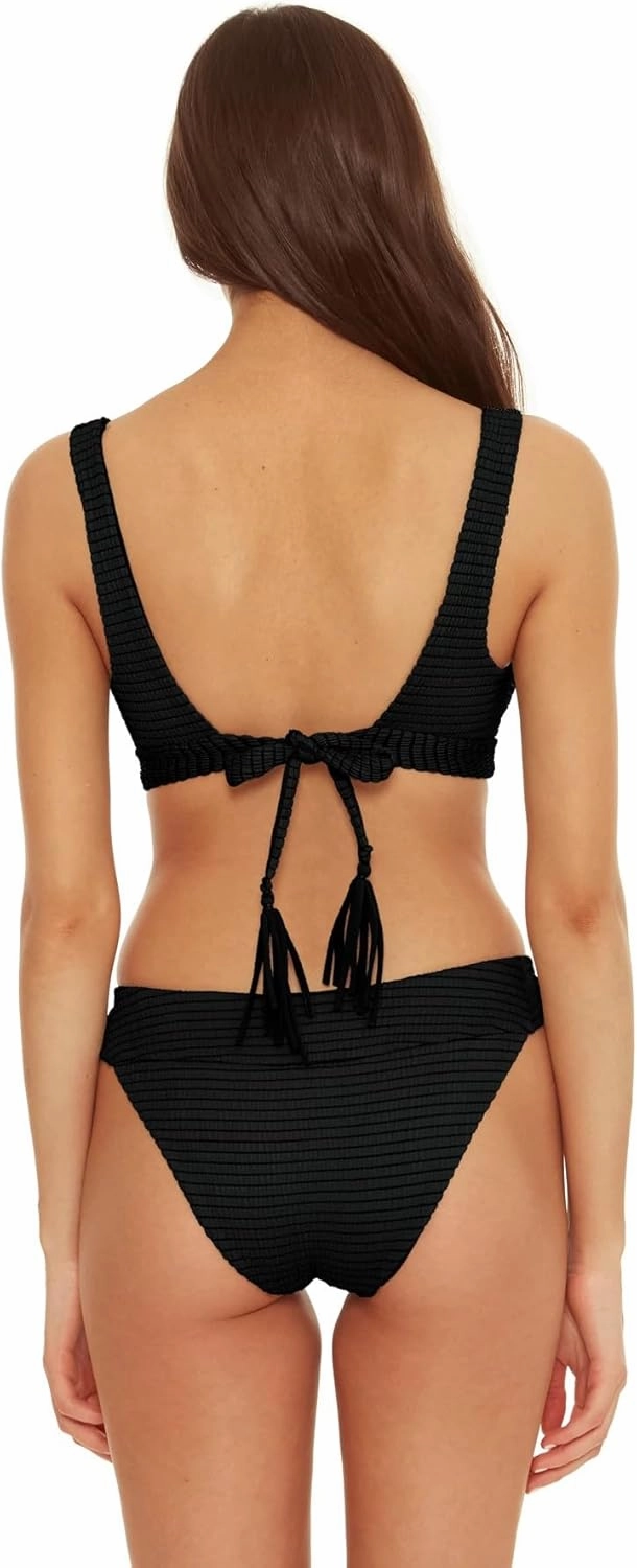 Women's Maza V-Wire Bralette Bikini Top, Adjustable, Tie Back, Swimwear Separates