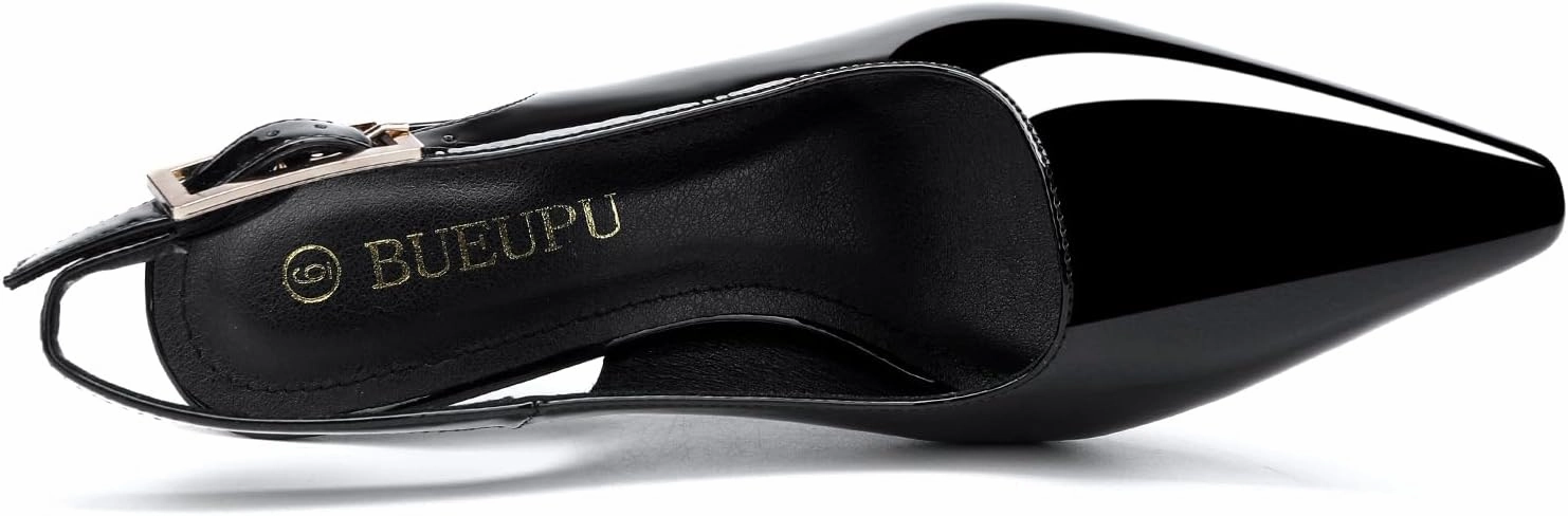 Women's Slingback 3In Kitten Heel Comfortable Closed Toe Pumps Dress Shoes for Women