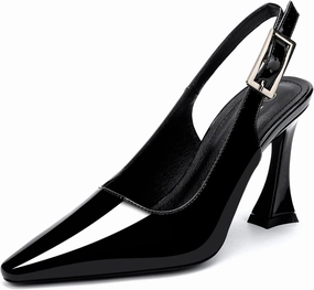 Women's Slingback 3In Kitten Heel Comfortable Closed Toe Pumps Dress Shoes for Women