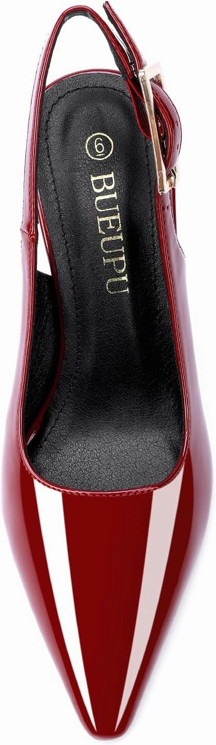 Women's Slingback 3In Kitten Heel Comfortable Closed Toe Pumps Dress Shoes for Women