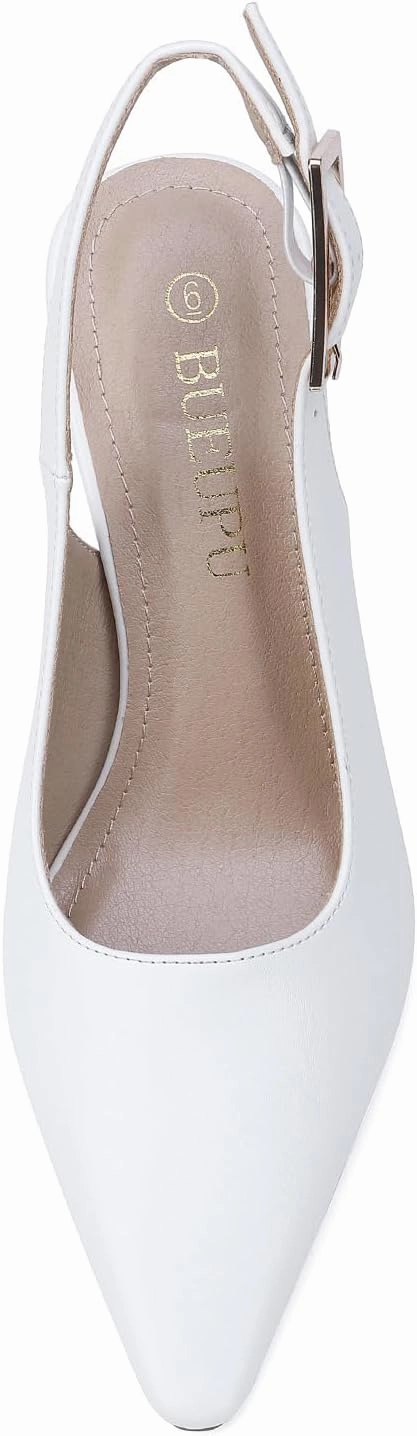 Women's Slingback 3In Kitten Heel Comfortable Closed Toe Pumps Dress Shoes for Women