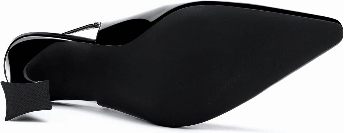 Women's Slingback 3In Kitten Heel Comfortable Closed Toe Pumps Dress Shoes for Women