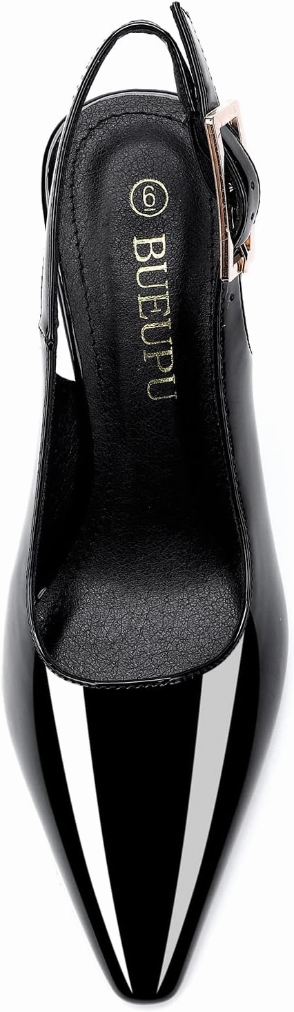 Women's Slingback 3In Kitten Heel Comfortable Closed Toe Pumps Dress Shoes for Women