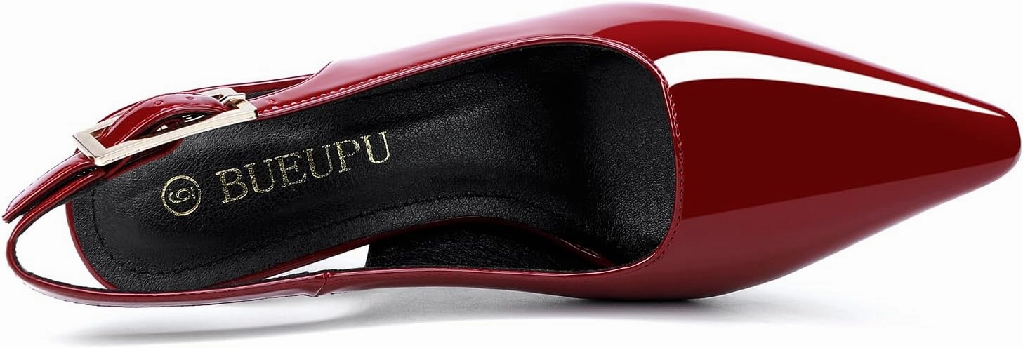 Women's Slingback 3In Kitten Heel Comfortable Closed Toe Pumps Dress Shoes for Women