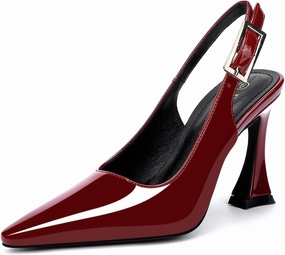 Women's Slingback 3In Kitten Heel Comfortable Closed Toe Pumps Dress Shoes for Women