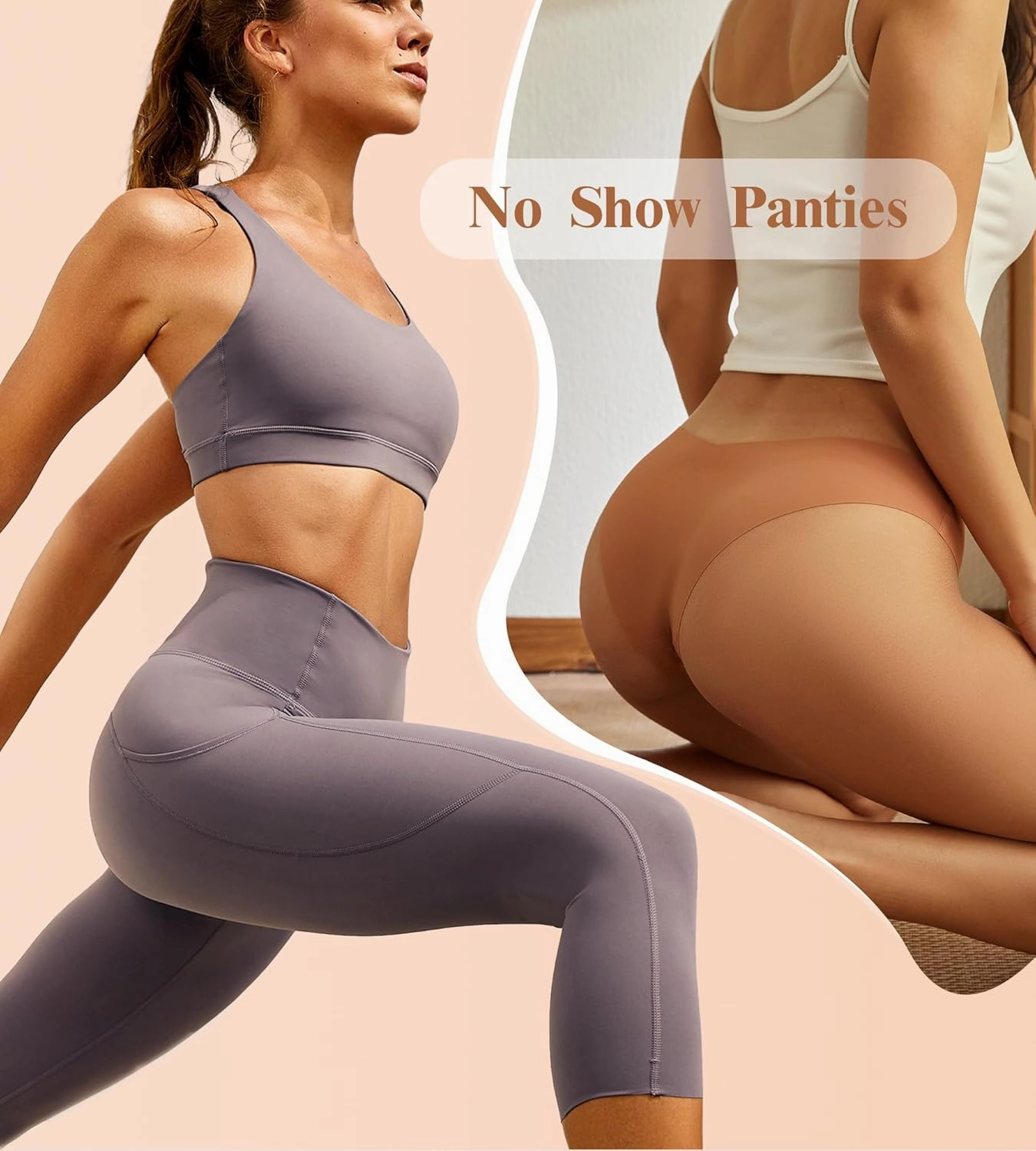 Women Seamless Underwear Soft No Show Stretch Bikini Invisibles Hipster V Cut Panties 6 pack
