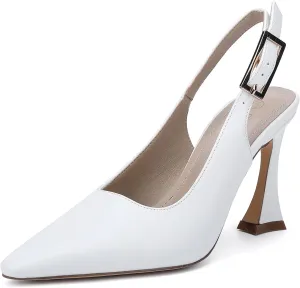 Women's Slingback 3In Kitten Heel Comfortable Closed Toe Pumps Dress Shoes for Women