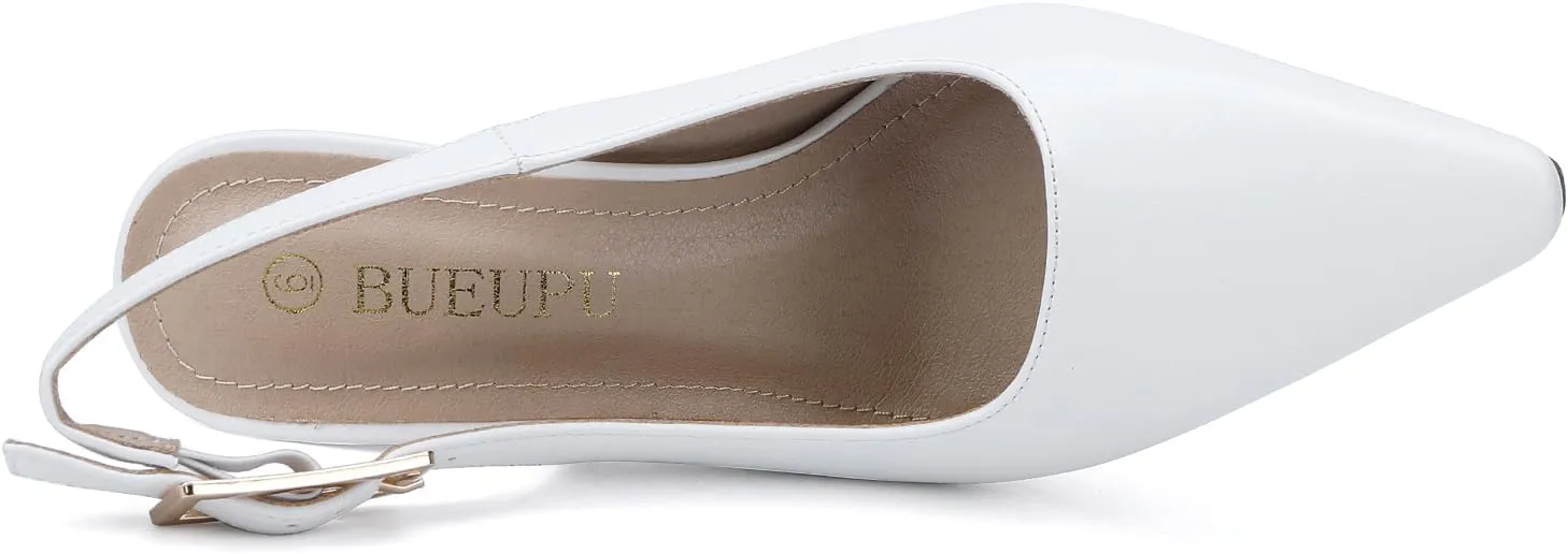 Women's Slingback 3In Kitten Heel Comfortable Closed Toe Pumps Dress Shoes for Women