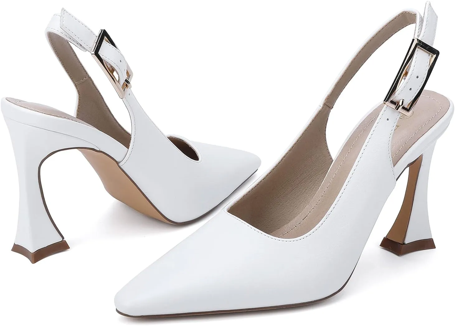 Women's Slingback 3In Kitten Heel Comfortable Closed Toe Pumps Dress Shoes for Women
